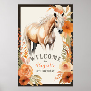 Affiche Jolie fleur de cheval et de Pêche Accueil Annivers