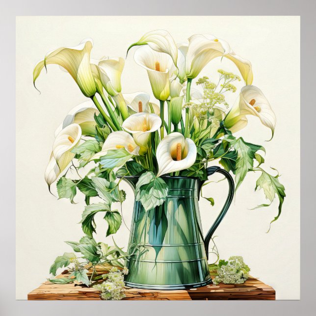Affiche Jolie floraison Calla Lily Fleurs (Devant)