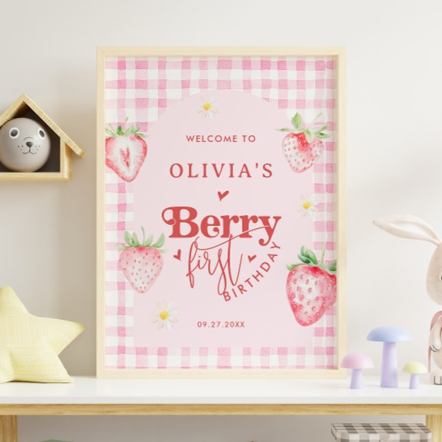 Affiche Jolie fraise Daisy Berry Première Photo Anniversai (Créateur téléchargé)