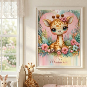 Affiche Jolie girouette bébé personnalisée avec prénom pou