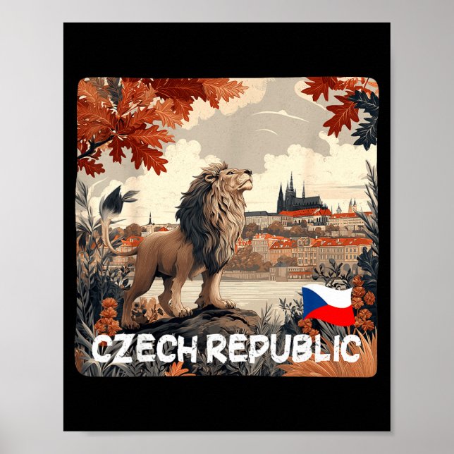 Affiche Jolie graphique de ville de République tchèque ave (Devant)