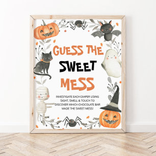 Affiche Jolie Halloween Guess the Sweet Mess Baby shower
