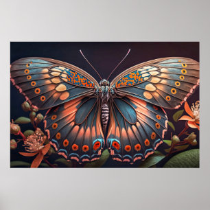 Affiche Jolie illustration de papillon coloré créatif