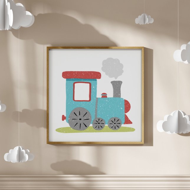 Affiche Jolie illustration moderne de train pour la nurser (Créateur téléchargé)