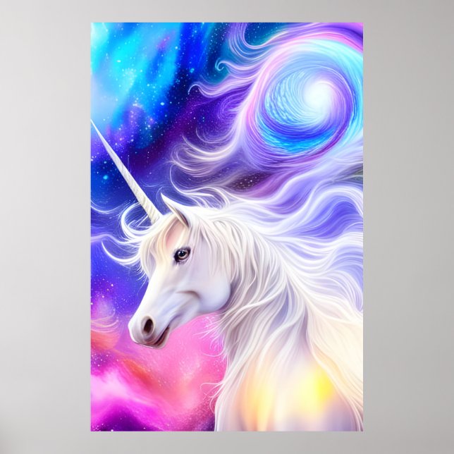 Affiche Jolie licorne blanche (Devant)