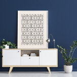 Affiche Jolie ligne géométrique travailler en noir et crèm<br><div class="desc">Un motif ludique et géométrique de ligne de treillis travaille en noir et crème. Cliquez simplement sur personnaliser si vous préférez remplacer l'arrière - plan crème par une couleur différente.</div>