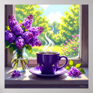 Affiche Jolie Lilacs et café violets