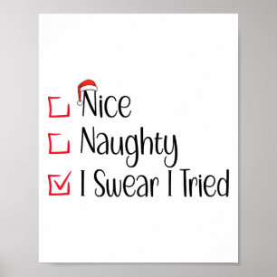 Affiche Jolie liste de Noël amusante Je jure que j'ai essa