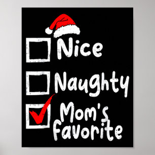 Affiche Jolie liste de Noël drôle de maman coquine préféré