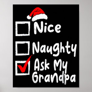 Affiche Jolie liste de Noël drôle Demander à mon grand-pèr