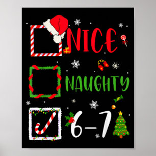 Affiche Jolie liste vilain 67 Noël Brainrot drôle 6-7
