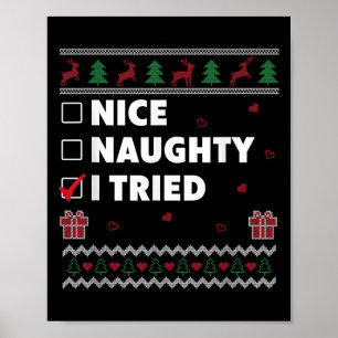 Affiche Jolie liste vilain design de Noël moche drôle j'ai
