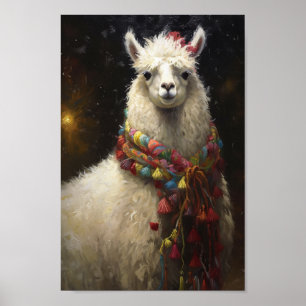 Affiche Jolie Llama de Noël