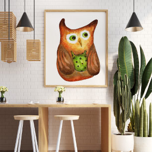 Affiche Jolie louche aquarelle lustration décorative