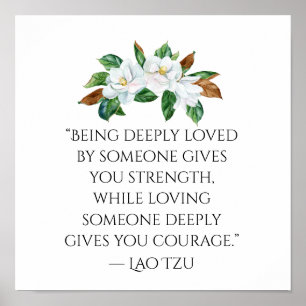 Affiche Jolie Magnolias et Citation d'amour profond