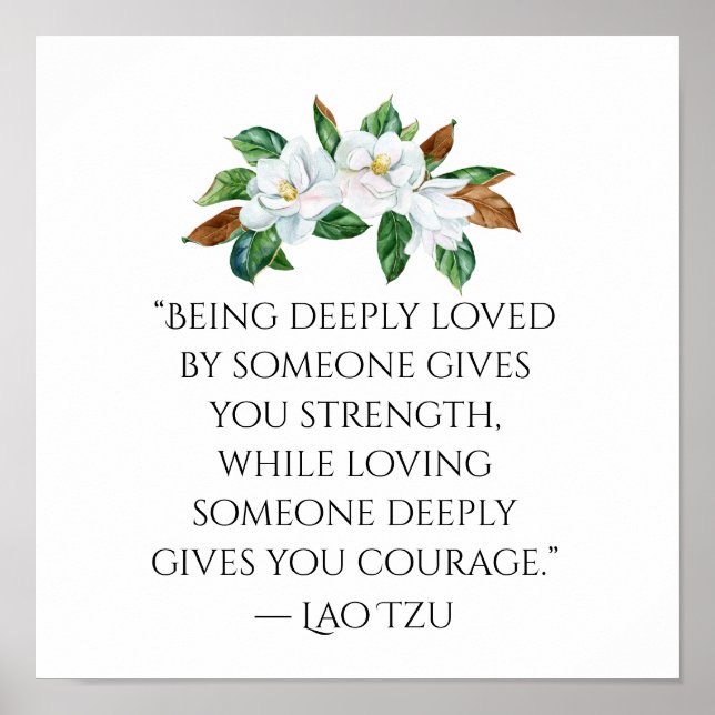 Affiche Jolie Magnolias et Citation d'amour profond (Devant)