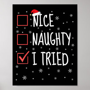 Affiche Jolie méchante j'ai essayé liste de Noël drôle de