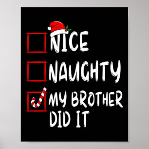 Affiche Jolie méchante liste de mon frère l'a fait Xmas Pè