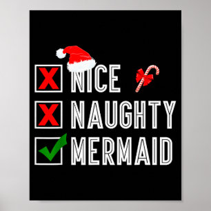 Affiche Jolie Mermaid Méchante Joyeux Noël Père Noël X