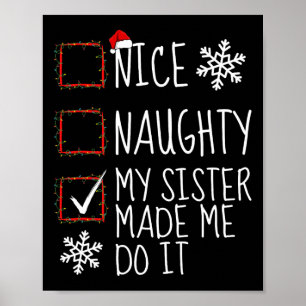 Affiche Jolie Mille Fille Ma Soeur M'A Fait Le Faire Noël