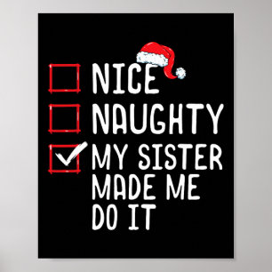Affiche Jolie Mille Fille Ma Soeur M'A Fait Le Faire Noël