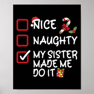 Affiche Jolie Mille Fille Ma Soeur M'A Fait Le Faire Noël 