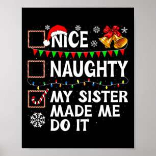 Affiche Jolie Mille Fille Ma Soeur M'A Fait Le Faire Noël 
