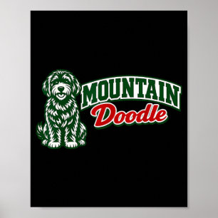 Affiche Jolie montagne gribouillis vintage rétro randonnée