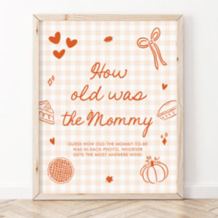 Affiche Jolie Orange Gingham Cutie Pie Quel âge avait la M