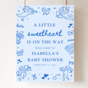 Affiche Jolie pancarte de bienvenue pour une baby shower d