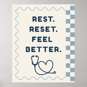 Affiche Jolie Papeterie de repos, réinitialisation, se sen