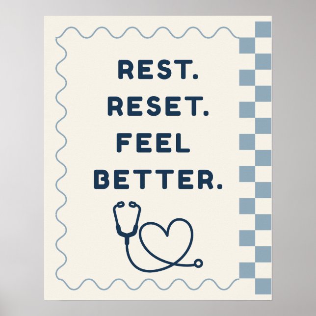 Affiche Jolie Papeterie de repos, réinitialisation, se sen (Devant)