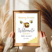Jolie petite abeille avec un doux bébé miel Bienve