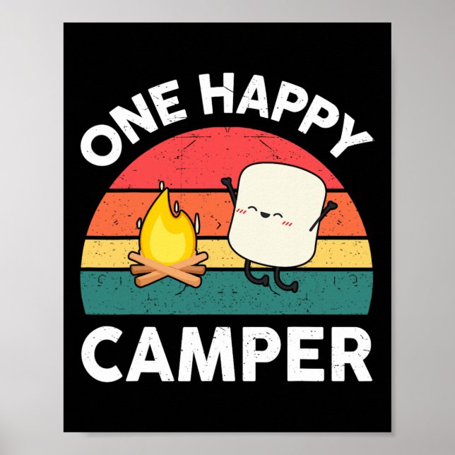 Affiche Jolie petite campeuse heureuse enfants fille Marsh (Devant)