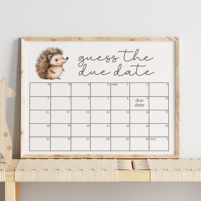 Affiche Jolie petite fée hérisson devine la date d'accouch (Créateur téléchargé)