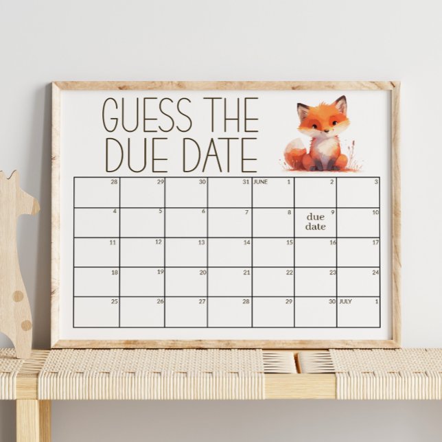 Affiche Jolie Petite Plaid Renard Devinez la Date Prévue d (Créateur téléchargé)