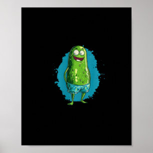 Affiche Jolie Pickle De Natation En Maillot De Bain Pour P