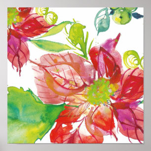 Affiche Jolie Poinsettia   Bright Neon