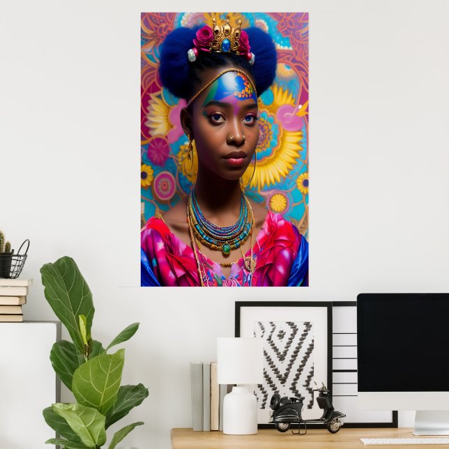 Affiche Jolie princesse avec tiara (Bureau à domicile)