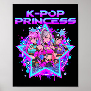 Affiche Jolie princesse pop pour enfants filles anniversai