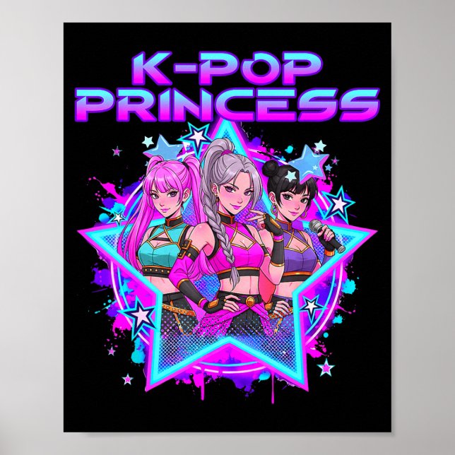 Affiche Jolie princesse pop pour enfants filles anniversai (Devant)