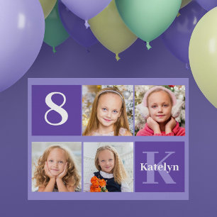 Affiche Jolie Purple Personnalisé Enfant Photo Anniversair