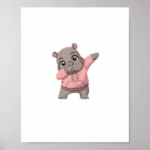 Affiche Jolie Pygmée Hippie Enfants Filles Garçons Dabbing