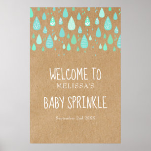 Affiche Jolie Raindrops Bébé Sprinkle / Showboho Bienvenue