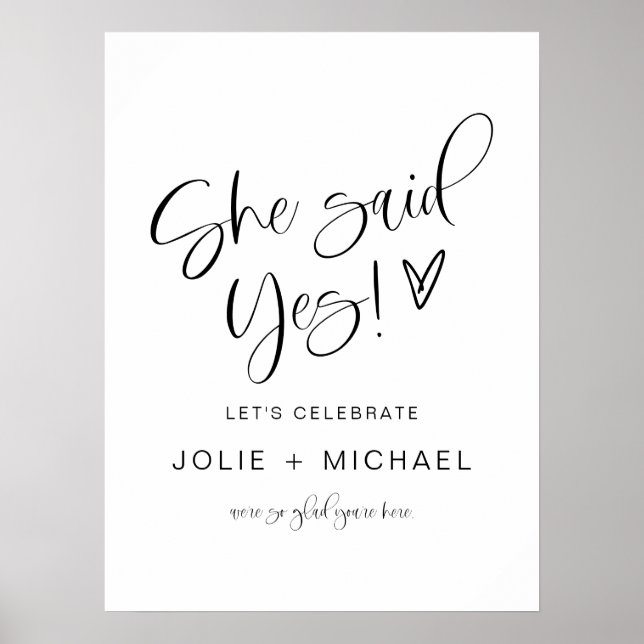 Affiche JOLIE She Said Yes Engagement Party Welcome (Devant)