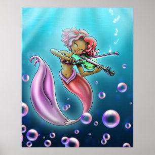 Affiche Jolie sirène afro-américaine