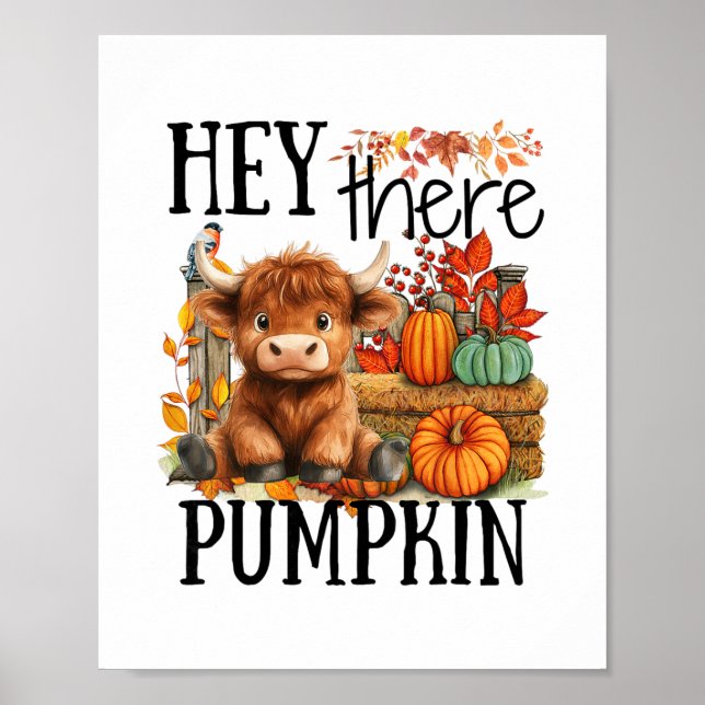 Affiche Jolie vache d'automne, hé, il y a citrouille d'aut (Devant)