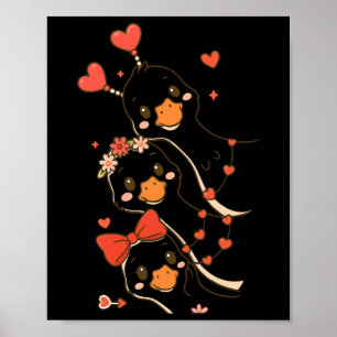 Affiche Jolie Valentine Oie Coquette Drôle Oie Ridicule Wo