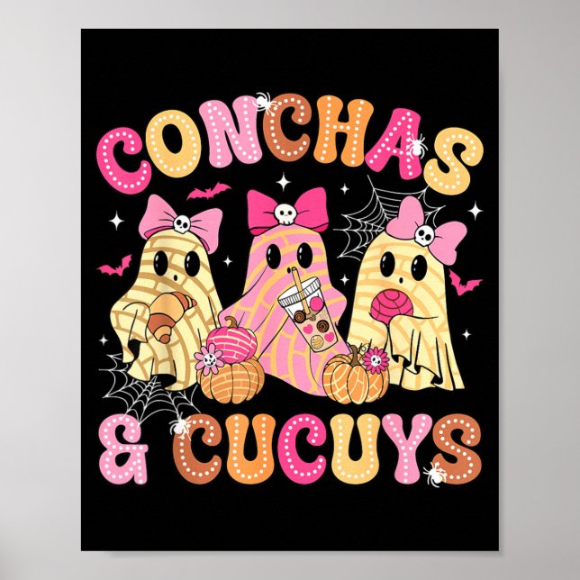Affiche Jolies Conchas et fantôme de Cucuys drôle mexicain (Devant)