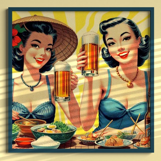 Affiche Jolies filles de bière Vintages (Créateur téléchargé)